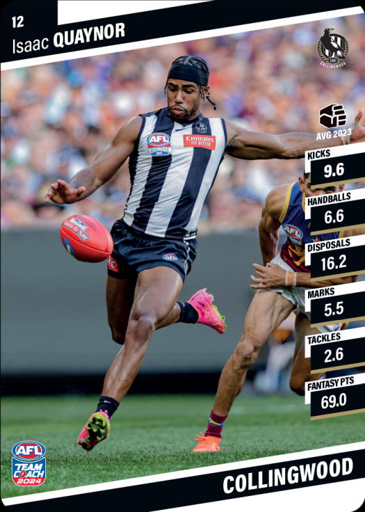 2024 AFL Team Coach Commons - 12 - Isaac Quaynor - Collingwood Magpies