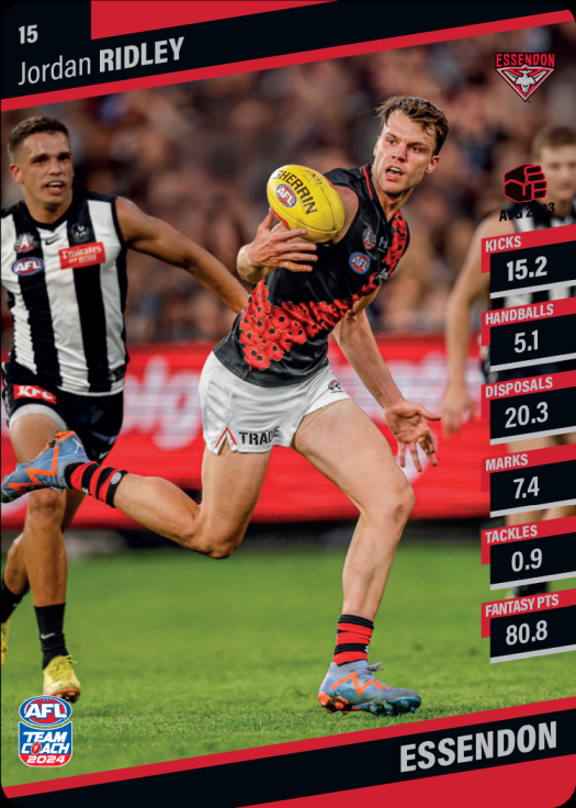 2024 AFL Team Coach Commons - 15 - Jordan Ridley - Essendon Bombers