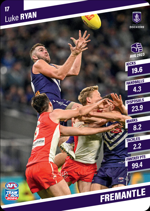 2024 AFL Team Coach Commons - 17 - Luke Ryan - Fremantle Dockers