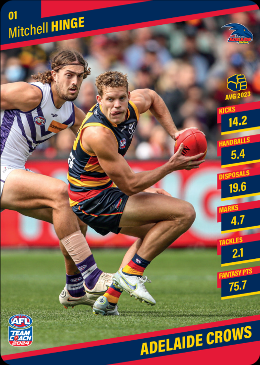 2024 AFL Team Coach Commons - 1 - Mitchell Hinge - Adelaide Crows