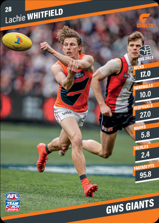 2024 AFL Team Coach Commons - 28 - Lachie Whitfield - Greater Western Sydney Giants