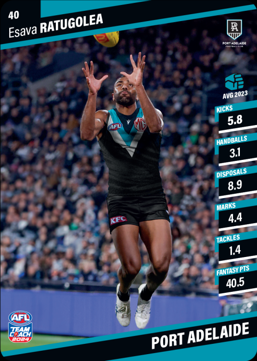 2024 AFL Team Coach Commons - 40 - Esava Ratugolea - Port Adelaide Power