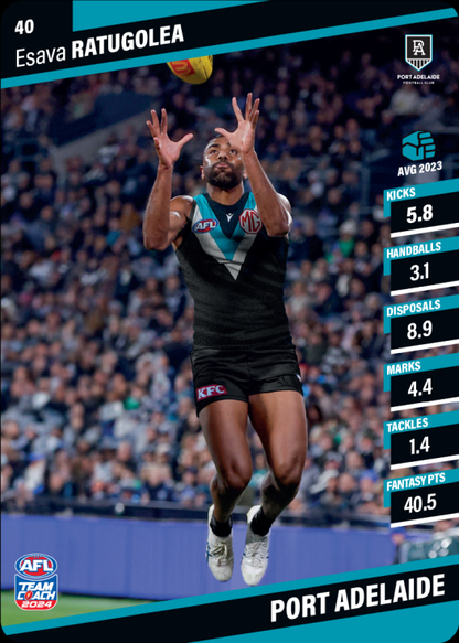 2024 AFL Team Coach Commons - 40 - Esava Ratugolea - Port Adelaide Power