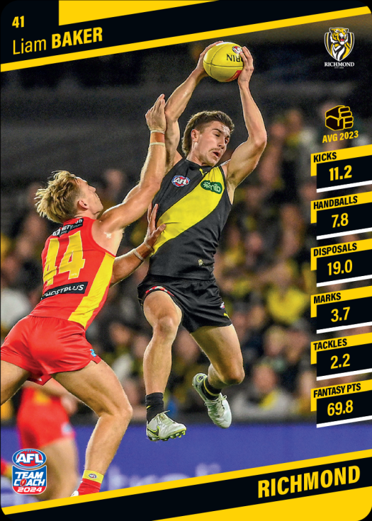 2024 AFL Team Coach Commons - 41 - Liam Baker - Richmond Tigers