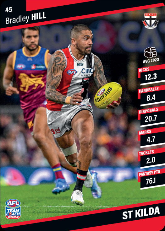 2024 AFL Team Coach Commons - 45 - Bradley Hill - St. Kilda Saints