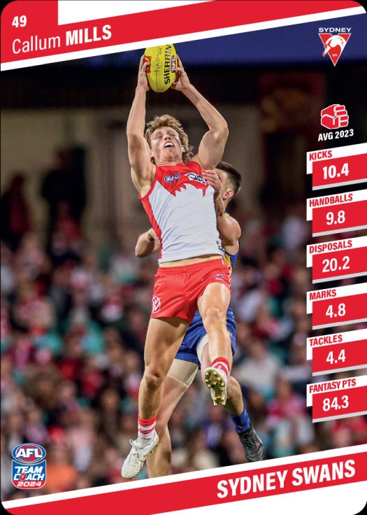 2024 AFL Team Coach Commons - 49 - Callum Mills - Sydney Swans