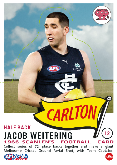 2024 Teamcoach AFL Scanlens Die-Cut - Card 12 - Jacob Weitering