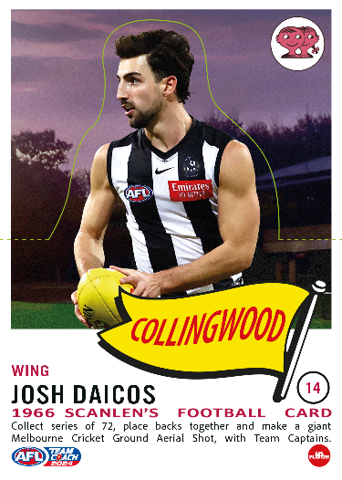2024 Teamcoach AFL Scanlens Die-Cut - Card 14 - Josh Daicos