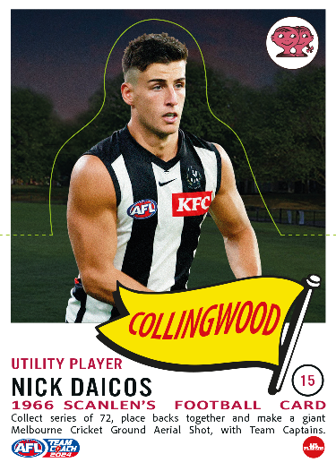 2024 Teamcoach AFL Scanlens Die-Cut - Card 15 - Nick Daicos