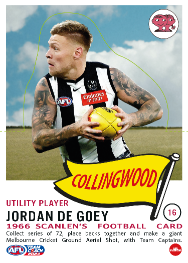 2024 Teamcoach AFL Scanlens Die-Cut - Card 16 - Jordan De Goey