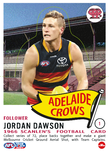 2024 Teamcoach AFL Scanlens Die-Cut - Card 1 - Jordan Dawson