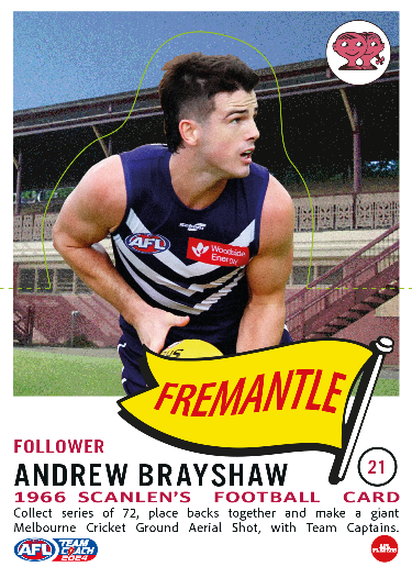 2024 Teamcoach AFL Scanlens Die-Cut - Card 21 - Andrew Brayshaw