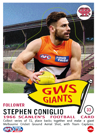 2024 Teamcoach AFL Scanlens Die-Cut - Card 33 - Stephen Coniglio