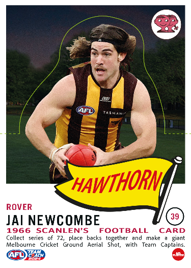 2026 Teamcoach AFL Scanlens Die-Cut - Card 39 - Jai Newcombe - Hawthorn Hawks