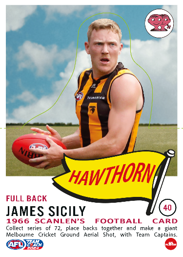 2027 Teamcoach AFL Scanlens Die-Cut - Card 40 - James Sicily - Hawthorn Hawks