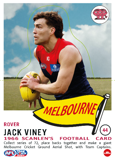2031 Teamcoach AFL Scanlens Die-Cut - Card 44 - Jack Viney - Melbourne Demons