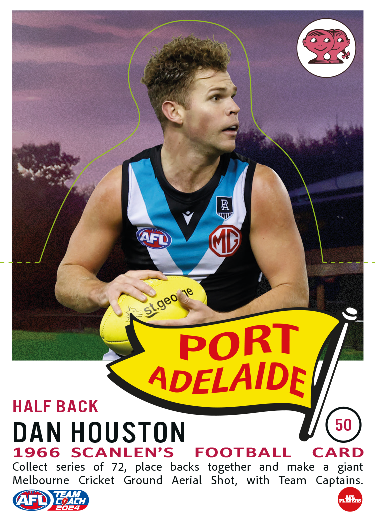 2037 Teamcoach AFL Scanlens Die-Cut - Card 50 - Dan Houston - Port Adelaide Power