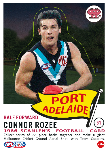 2038 Teamcoach AFL Scanlens Die-Cut - Card 51 - Connor Rozee - Port Adelaide Power
