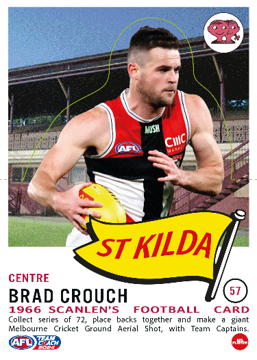 2044 Teamcoach AFL Scanlens Die-Cut - Card 57 - Brad Crouch - St. Kilda Saints