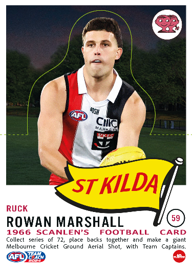 2046 Teamcoach AFL Scanlens Die-Cut - Card 59 - Rowan Marshall - St. Kilda Saints