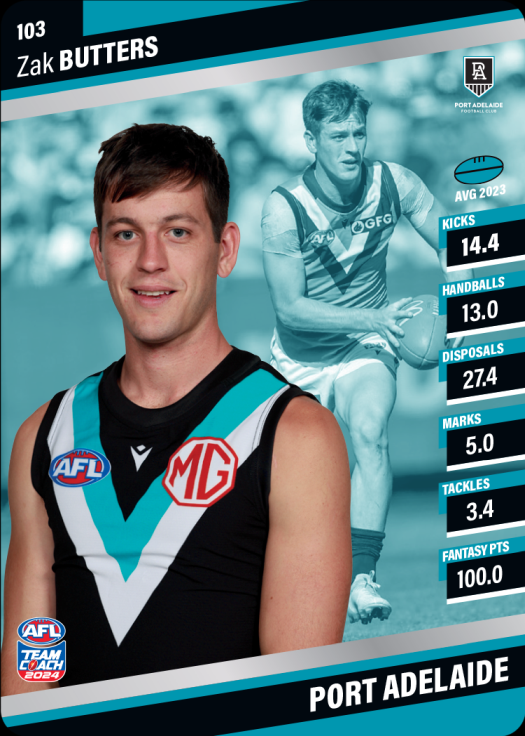 2024 AFL Team Coach Silver Parallel - 103 - Zak Butters