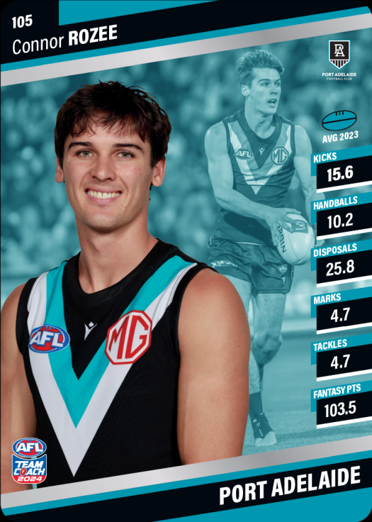 2024 AFL Team Coach Silver Parallel - 105 - Connor Rozee