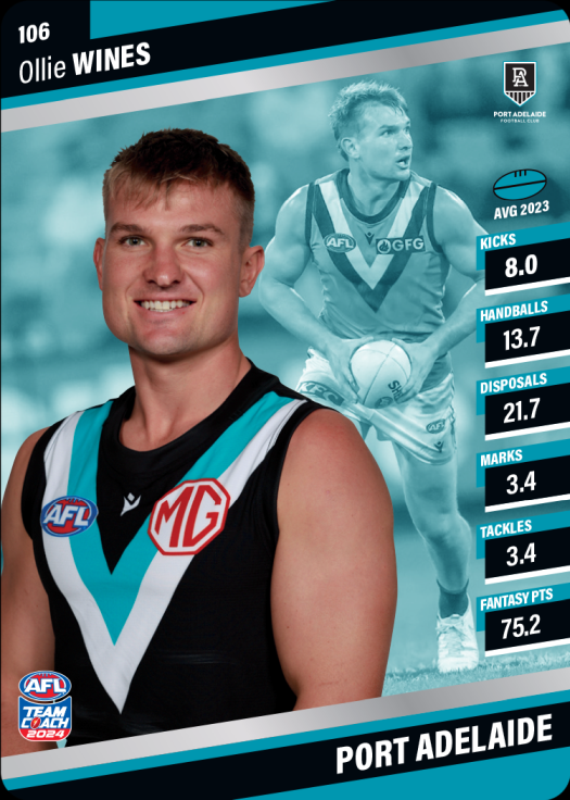 2024 AFL Team Coach Silver Parallel - 106 - Ollie Wines