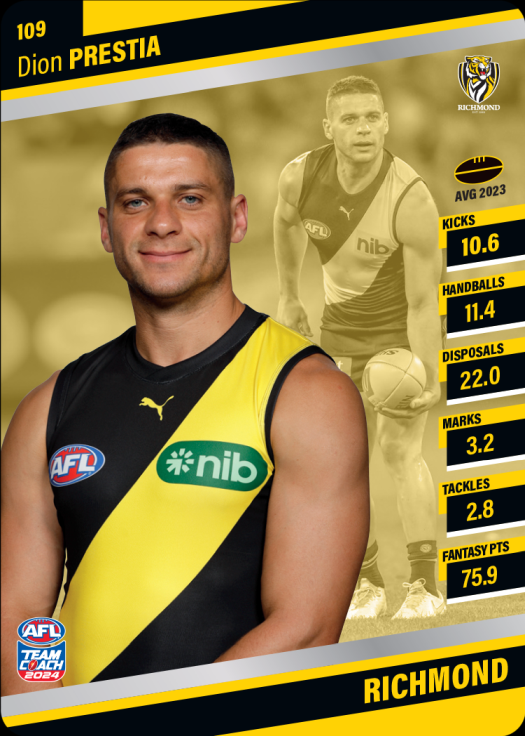 2024 AFL Team Coach Silver Parallel - 109 - Dion Prestia