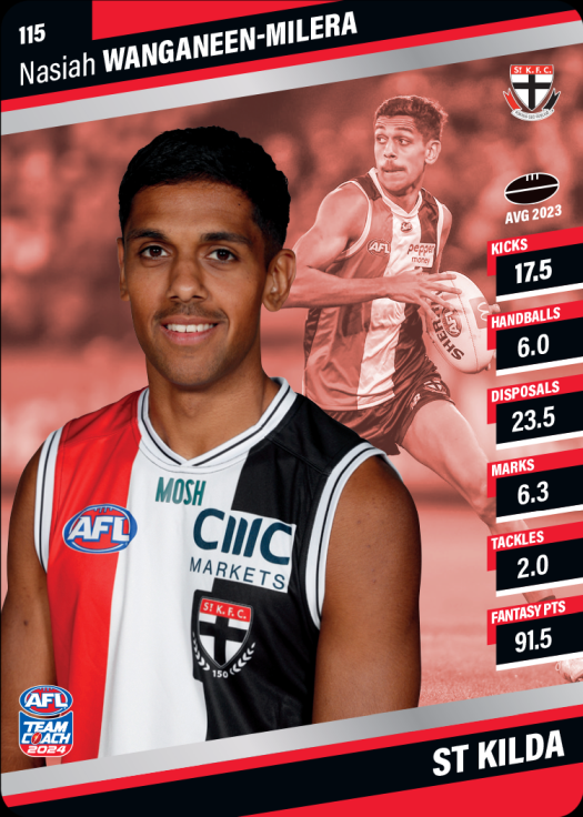 2024 AFL Team Coach Silver Parallel - 115 - Nasiah Wanganeen-Milera