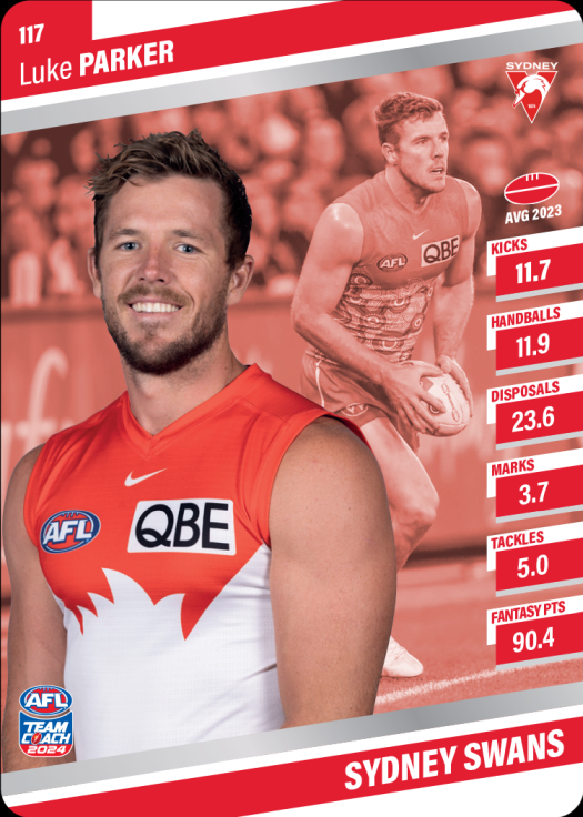 2024 AFL Team Coach Silver Parallel - 117 - Luke Parker