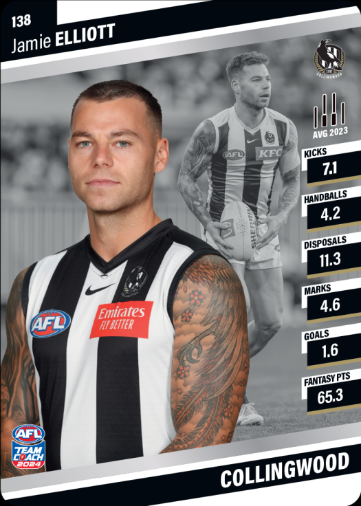 2024 AFL Team Coach Silver Parallel - 138 - Jamie Elliott