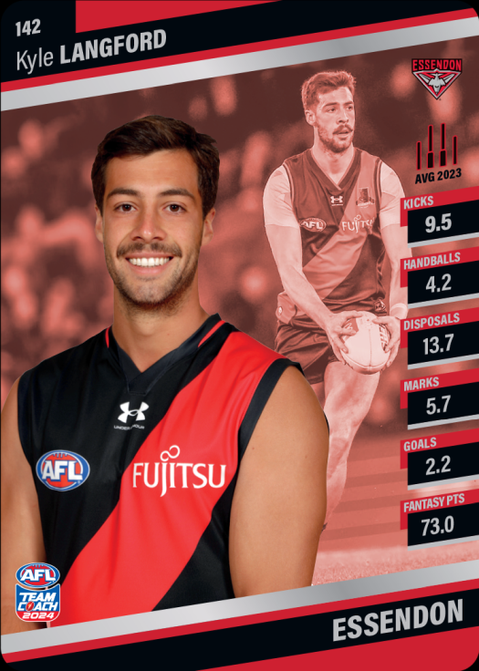 2024 AFL Team Coach Silver Parallel - 142 - Kyle Langford