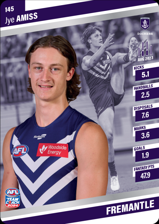 2024 AFL Team Coach Silver Parallel - 145 - Jye Amiss