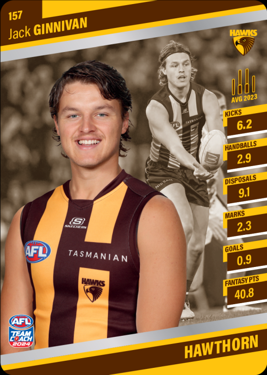 2024 AFL Team Coach Silver Parallel - 157 - Jack Ginnivan