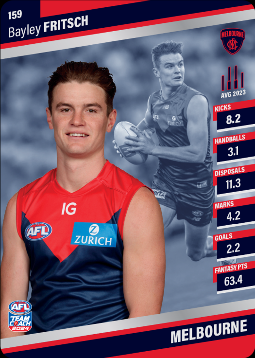 2024 AFL Team Coach Silver Parallel - 159 - Bayley Fritsch