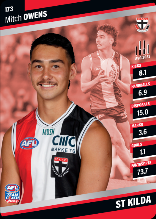 2024 AFL Team Coach Silver Parallel - 173 - Mitch Owens