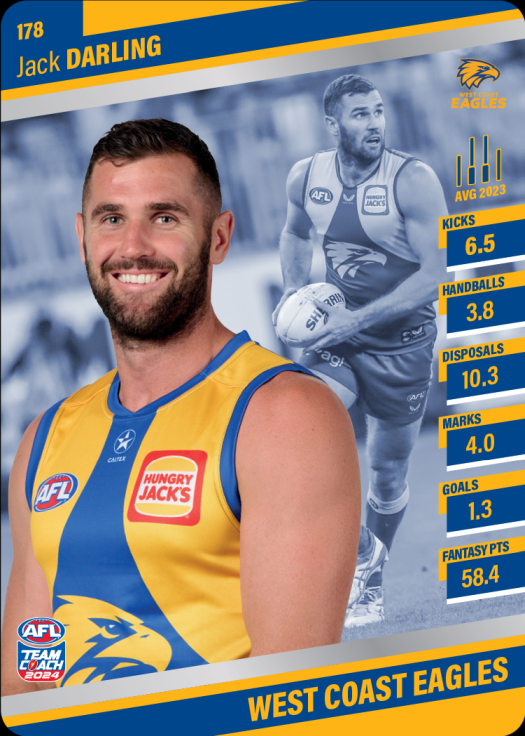 2024 AFL Team Coach Silver Parallel - 178 - Jack Darling