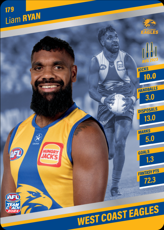 2024 AFL Team Coach Silver Parallel - 179 - Liam Ryan