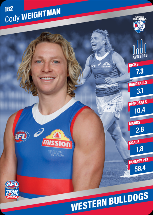 2024 AFL Team Coach Silver Parallel - 182 - Cody Weightman
