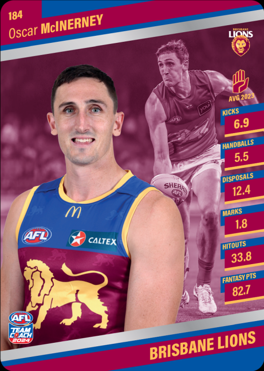 2024 AFL Team Coach Silver Parallel - 184 - Oscar McInerney