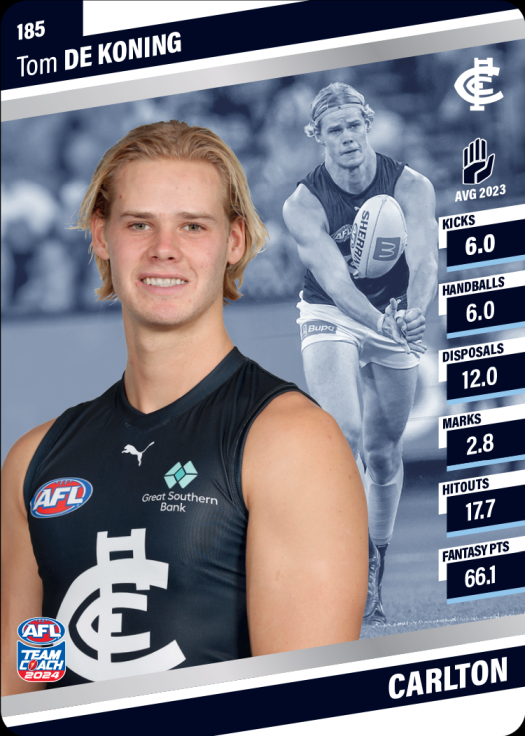 2024 AFL Team Coach Silver Parallel - 185 - Tom De Koning