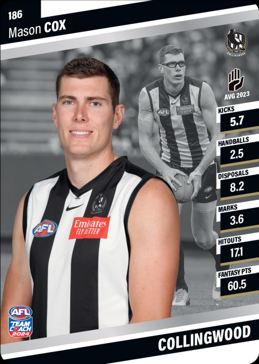 2024 AFL Team Coach Silver Parallel - 186 - Mason Cox