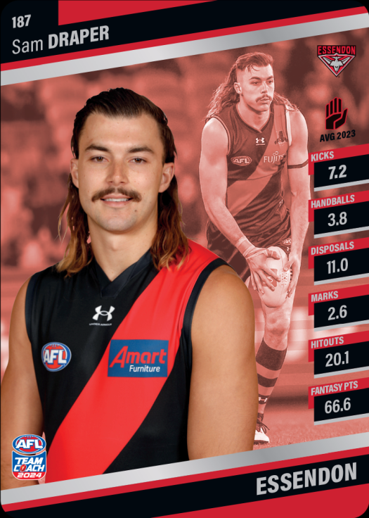 2024 AFL Team Coach Silver Parallel - 187 - Sam Draper