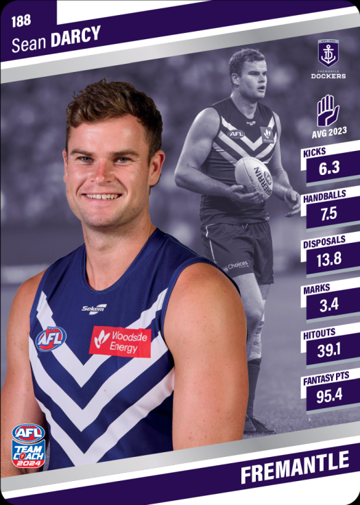 2024 AFL Team Coach Silver Parallel - 188 - Sean Darcy
