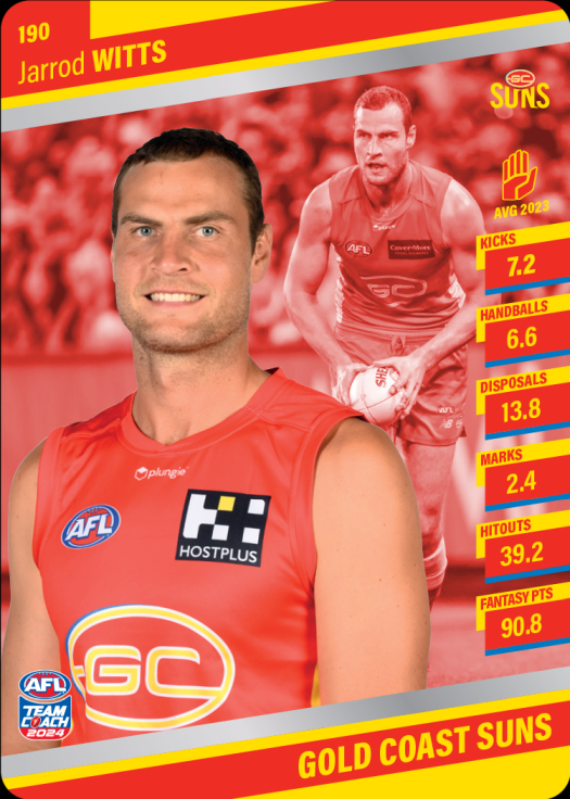 2024 AFL Team Coach Silver Parallel - 190 - Jarrod Witts