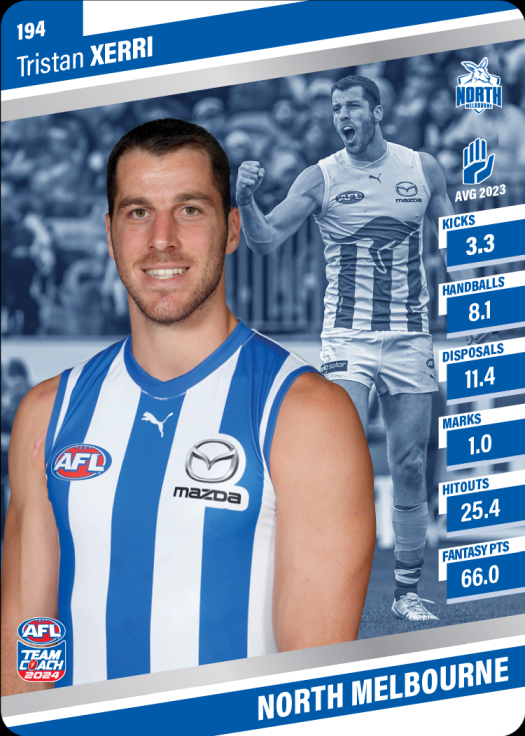 2024 AFL Team Coach Silver Parallel - 194 - Tristan Xerri