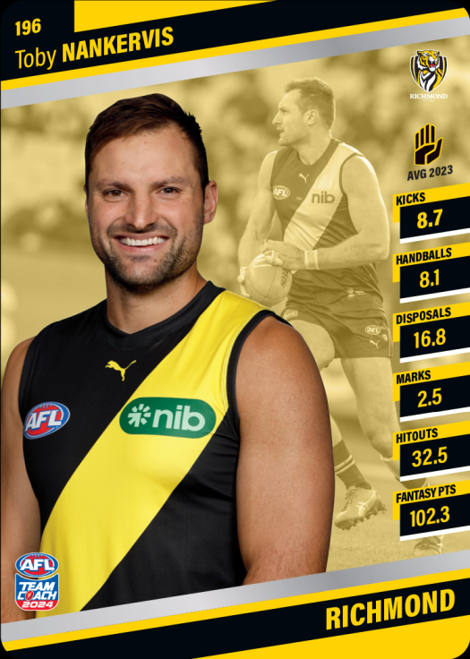 2024 AFL Team Coach Silver Parallel - 196 - Toby Nankervis