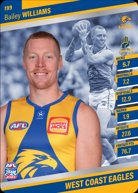 2024 AFL Team Coach Silver Parallel - 199 - Bailey Williams