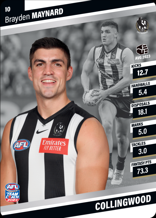 2024 AFL Team Coach Silver Parallel - 10 - Brayden Maynard - Collingwood Magpies