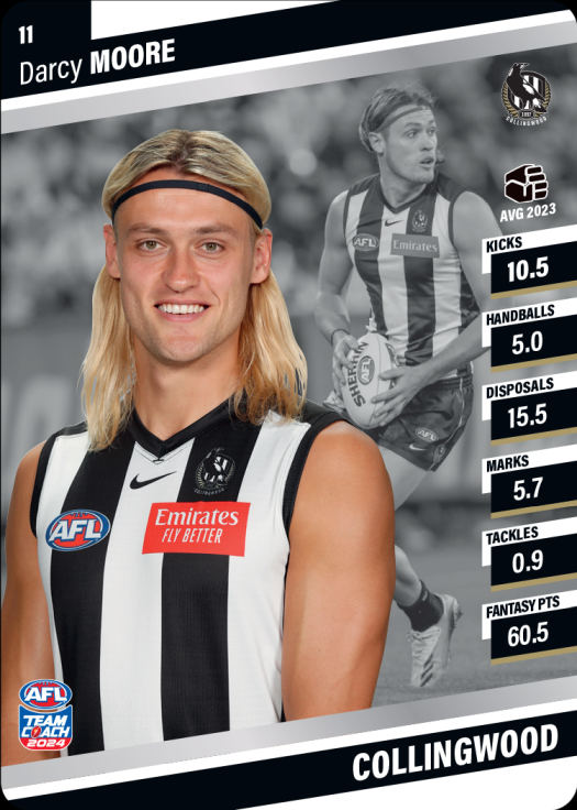 2024 AFL Team Coach Silver Parallel - 11 - Darcy Moore - Collingwood Magpies